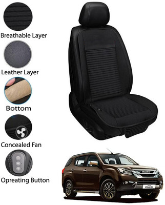 MATIES Leather Seating Pad For  Isuzu Universal For Car(Front Seat Black)