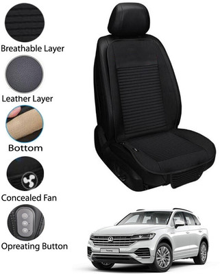 AYW Leather Seating Pad For  Volkswagen Touareg(Front Seat Black)