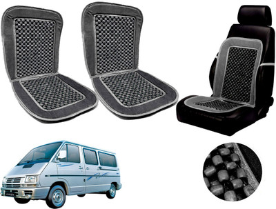 AUTO PEARL Polyester, Cotton Seating Pad For  Tata Winger(Front Seats Grey)