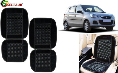 HANSHIKA ENTERPRISES Velvet, Wooden Bead Seating Pad For  Maruti Suzuki Alto K10(Front Seats, Back Seats, Office Chair Black)