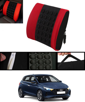 ABJD Red, Black Nylon Car Pillow Cushion for Hyundai(Square, Pack of 1)