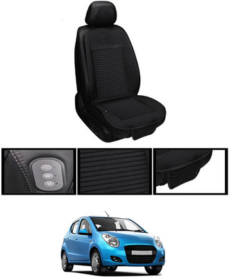 MSNP Leather Seating Pad For  Maruti Suzuki Universal For Car(Front seats, Black Seat Black)