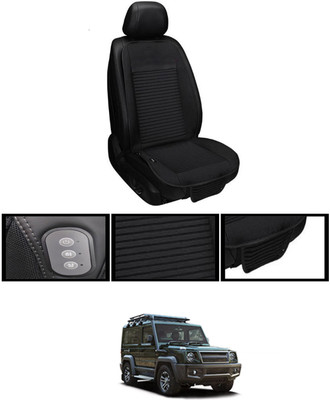 MSNP Leather Seating Pad For  Force Universal For Car(Front seats, Black Seat Black)