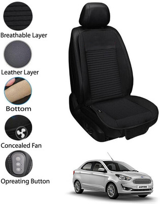 MATIES Leather Seating Pad For  Ford Aspire(Front Seat Black)
