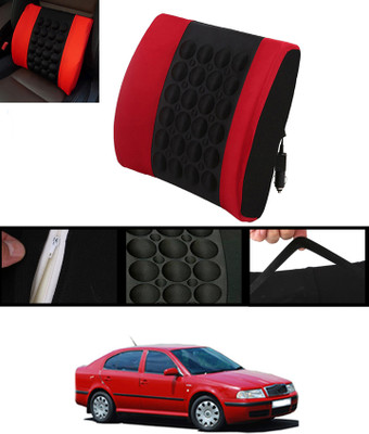 MATIES Nylon Seating Pad For  Skoda Octavia(Dotted Backrest With Massager Red & Black Red, Black)