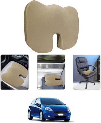 MATIES Leather Seating Pad For  Fiat Grand Punto(All Vehicle, Wheel Chair, Office, Travel, Home, Study Table Black Beige)