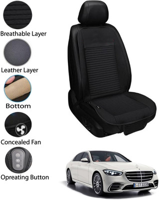 MATIES Leather Seating Pad For  Mercedes Benz Universal For Car(Front Seat Black)