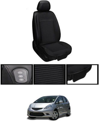 MSNP Leather Seating Pad For  Honda Jazz(Front seats, Black Seat Black)