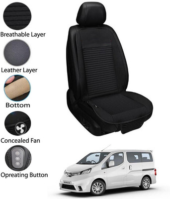 AYW Leather Seating Pad For  Nissan Evalia(Front Seat Black)