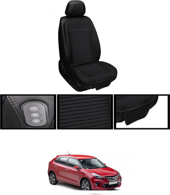 RKPSP Leather Seating Pad For  Toyota Universal For Car(Front, Back Black)