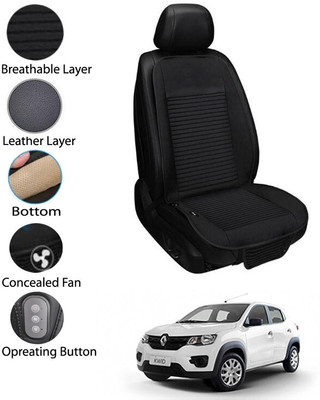 AYW Leather Seating Pad For  Renault Kwid(Front Seat Black)
