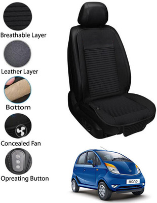 AYW Leather Seating Pad For  Tata Nano(Front Seat Black)