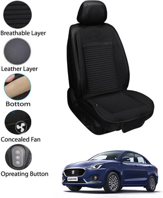 MATIES Leather Seating Pad For  Maruti Suzuki Swift Dzire(Front Seat Black)