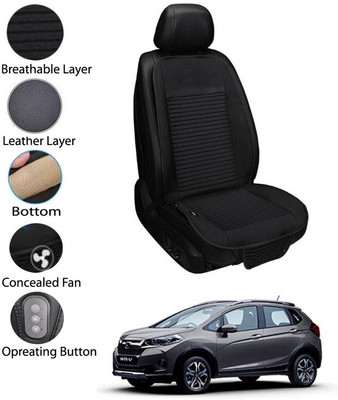 AYW Leather Seating Pad For  Honda Universal For Car(Front Seat Black)