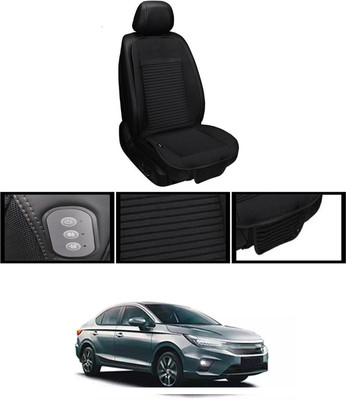 RKPSP Leather Seating Pad For  Honda City(Front, Back Black)