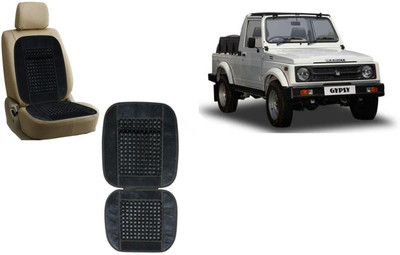 HANSHIKA ENTERPRISES Wooden Bead, Velvet Seating Pad For  Maruti Suzuki Gypsy King(Car, Home and Office Grey)