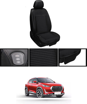 RKPSP Leather Seating Pad For  Nissan Universal For Car(Front, Back Black)