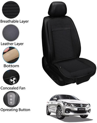 AYW Leather Seating Pad For  Maruti Suzuki Baleno(Front Seat Black)