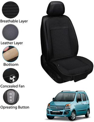 MATIES Leather Seating Pad For  Maruti Suzuki Universal For Car(Front Seat Black)