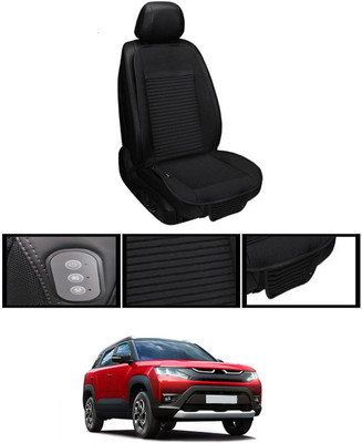 MSNP Leather Seating Pad For  Maruti Universal For Car(Front seats, Black Seat Black)