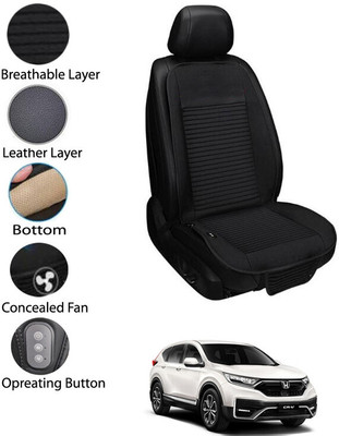 AYW Leather Seating Pad For  Honda Universal For Car(Front Seat Black)