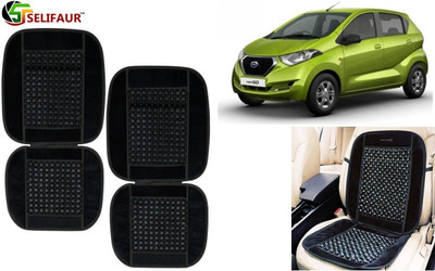 HANSHIKA ENTERPRISES Velvet, Wooden Bead Seating Pad For  Datsun Go(Front Seats, Back Seats, Office Chair Black)