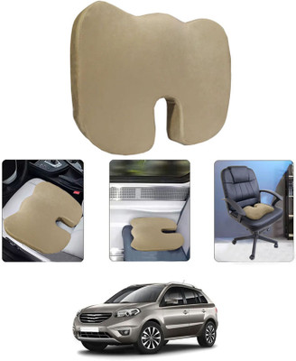 MATIES Leather Seating Pad For  Renault Koleos(All Vehicle, Wheel Chair, Office, Travel, Home, Study Table Black Beige)