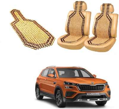 ROSHNEER ENTERPRISES Wooden Bead Seating Pad For  Skoda 1 Series(KUSHAQ Beige)