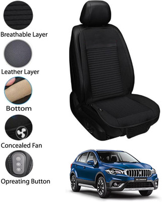 MATIES Leather Seating Pad For  Maruti Suzuki Universal For Car(Front Seat Black)