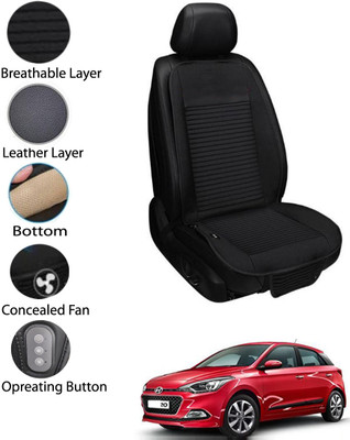 MATIES Leather Seating Pad For  HYUNDAI Elite i20(Front Seat Black)