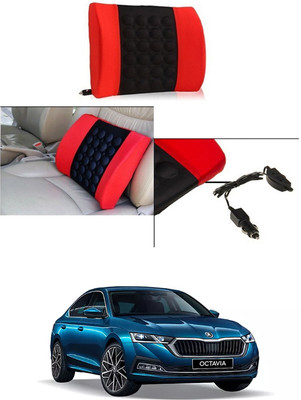 MATIES Nylon Seating Pad For  Skoda Octavia(BackRest for Cars, Trucks,Van,Home,Office Red, Black)