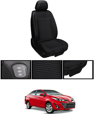 MSNP Leather Seating Pad For  Toyota Universal For Car(Front seats, Black Seat Black)