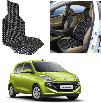 Oshotto Wooden Bead Seating Pad For  Hyundai Santro(Front Seats Black)