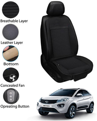 MATIES Leather Seating Pad For  Tata Universal For Car(Front Seat Black)