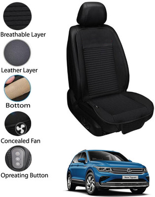 AYW Leather Seating Pad For  Volkswagen Universal For Car(Front Seat Black)