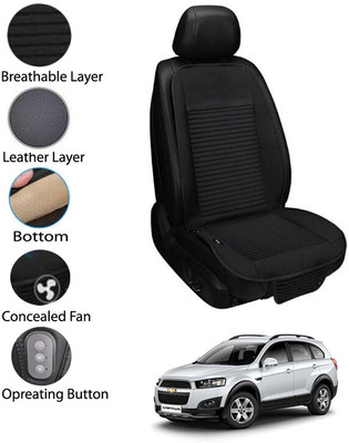AYW Leather Seating Pad For  Chevrolet Captiva(Front Seat Black)