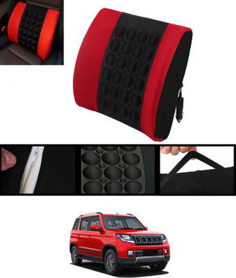 MATIES Nylon Seating Pad For  MAHINDRA TUV 300(Dotted Backrest With Massager Red & Black Red, Black)
