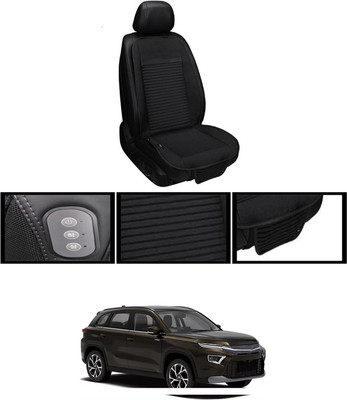 RKPSP Leather Seating Pad For  Toyota Universal For Car(Front, Back Black)