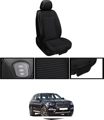 RKPSP Leather Seating Pad For  BMW X3(Front, Back Black)