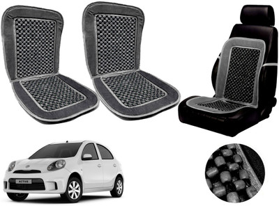 AUTO PEARL Polyester, Cotton Seating Pad For  Nissan Micra Active(Front Seats Grey, Black)