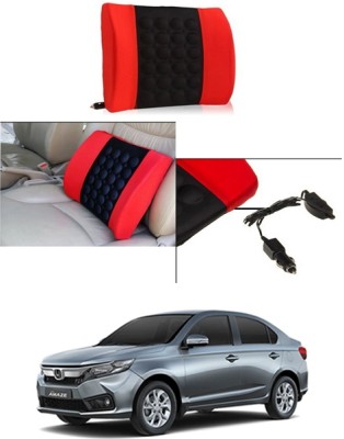 MATIES Nylon Seating Pad For  Honda Amaze(BackRest for Cars, Trucks,Van,Home,Office Red, Black)