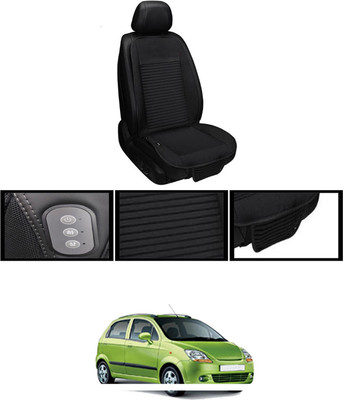 RKPSP Leather Seating Pad For  Chevrolet Spark(Front, Back Black)