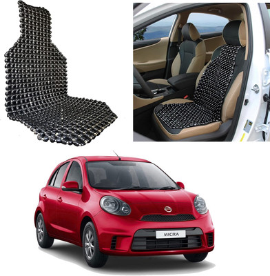 Oshotto Wooden Bead Seating Pad For  Nissan Micra(Front Seats Black)