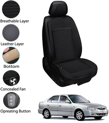 MATIES Leather Seating Pad For  HYUNDAI Accent(Front Seat Black)