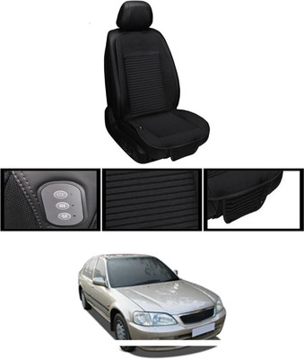 RKPSP Leather Seating Pad For  Honda City(Front, Back Black)