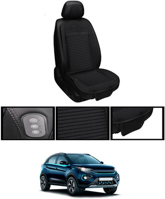 MSNP Leather Seating Pad For  Tata Universal For Car(Front seats, Black Seat Black)