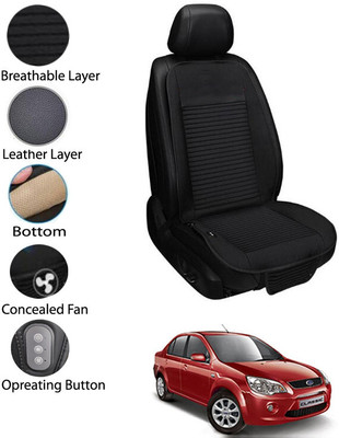 MATIES Leather Seating Pad For  Ford Fiesta Classic(Front Seat Black)