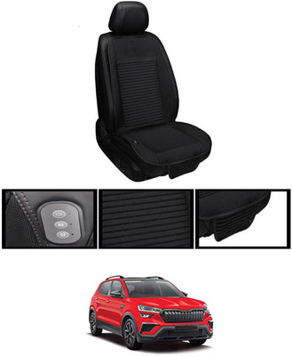 MSNP Leather Seating Pad For  Skoda Universal For Car(Front seats, Black Seat Black)