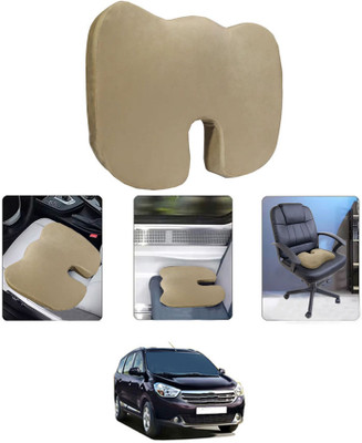 MATIES Leather Seating Pad For  Renault Lodgy(All Vehicle, Wheel Chair, Office, Travel, Home, Study Table Black Beige)