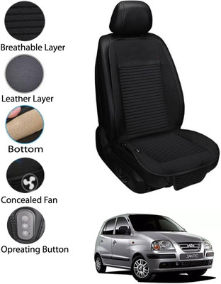 MATIES Leather Seating Pad For  HYUNDAI Universal For Car(Front Seat Black)